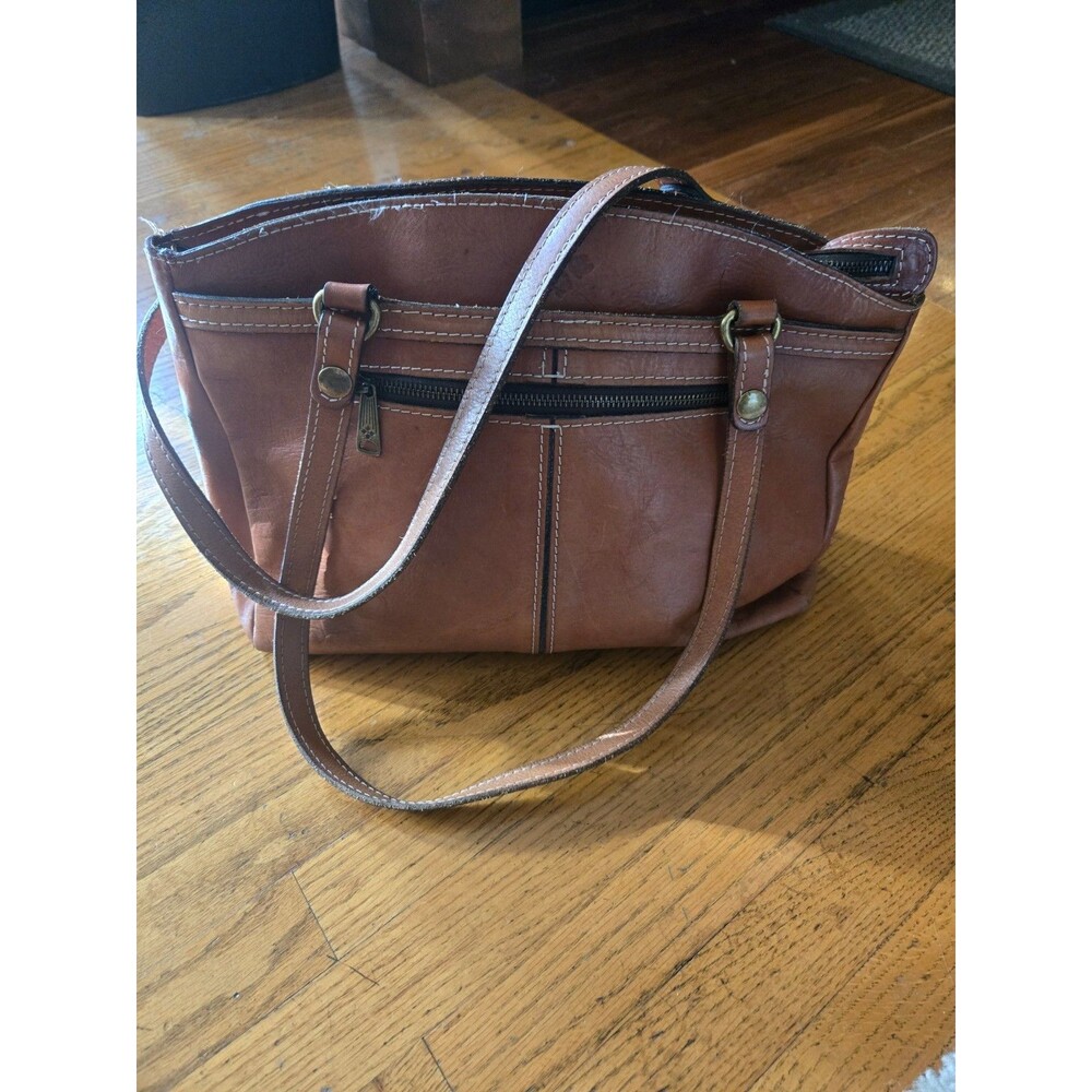 Patricia Nash Heritage Collection Tan Leather Poppy Tote Bag Shoulder Handbag